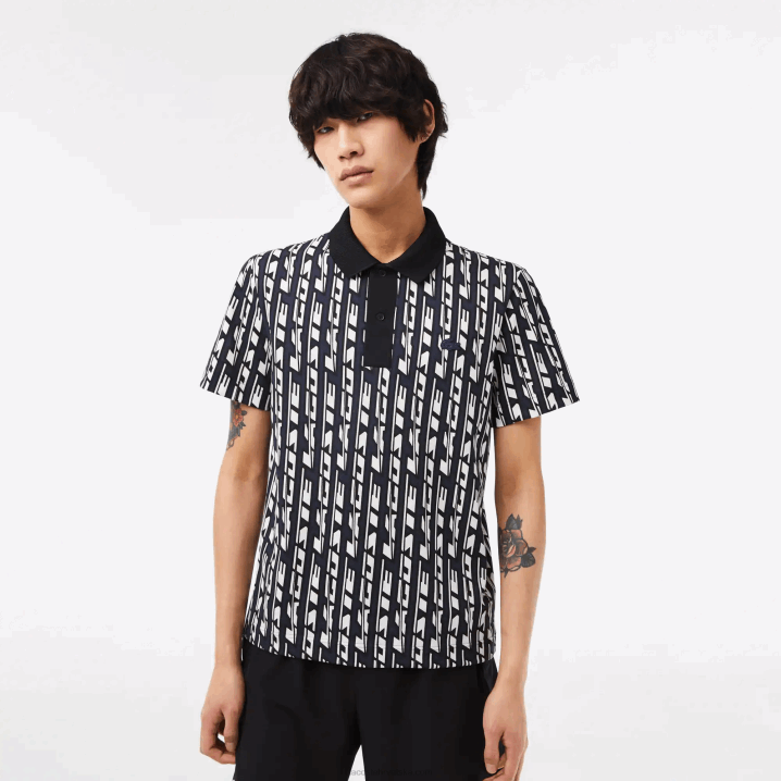 plavo bijela 9yt 6H4B2 muškarci Lacoste aktivni pokret dvobojni printani polo