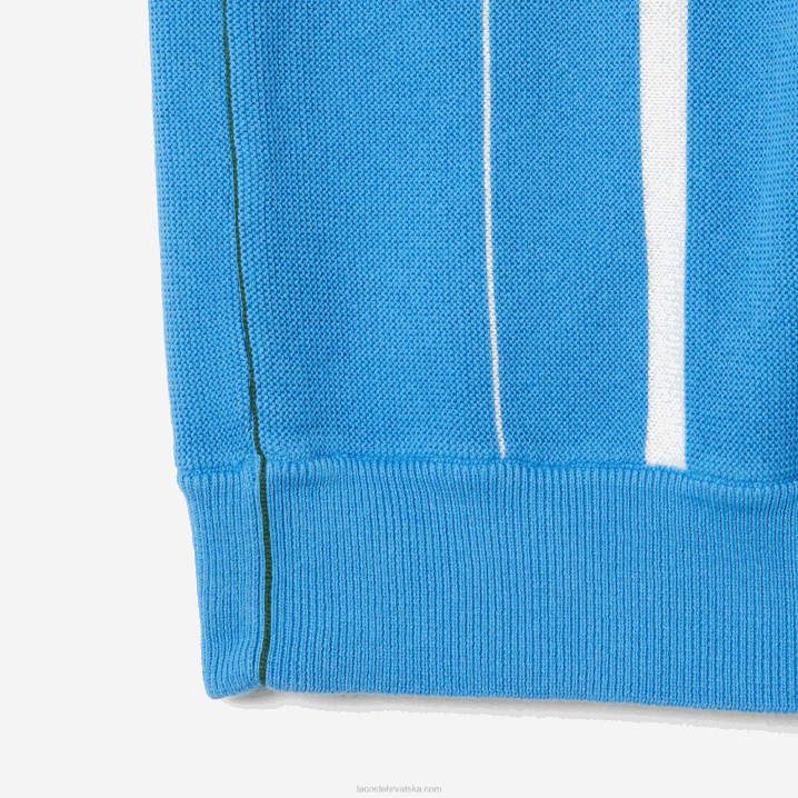 plavo bijeli klt 6H4B441 muškarci Lacoste polo s prugama od organskog pamuka