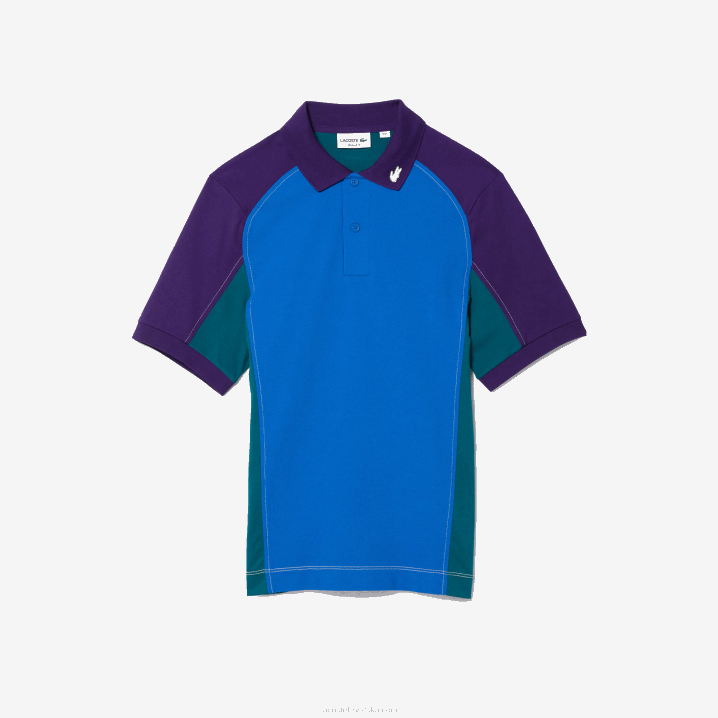 plavo zelena ljubičasta 7w6 6H4B693 muškarci Lacoste heritage regular fit stretch mini-pique polo