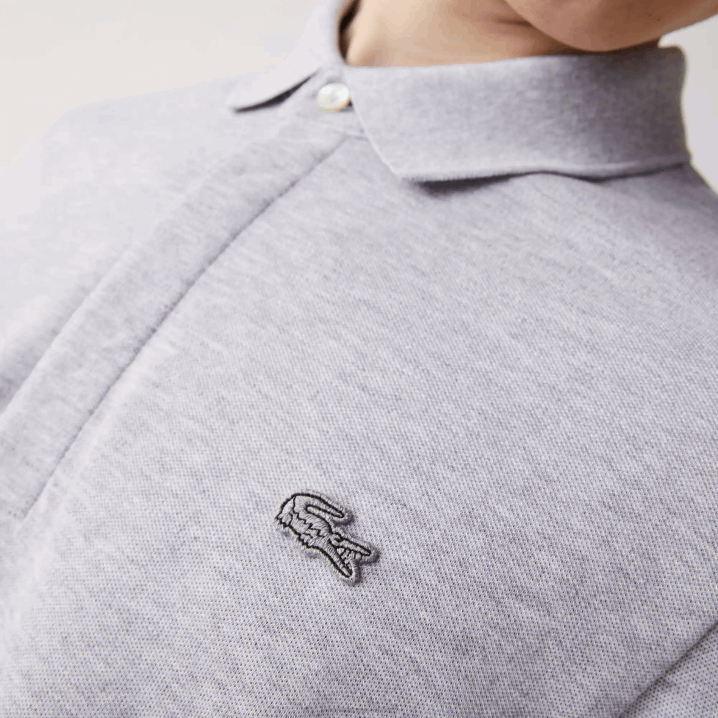 sivi chine cca 6H4B668 muškarci Lacoste smart paris dugih rukava rastezljiva pamučna pique polo majica