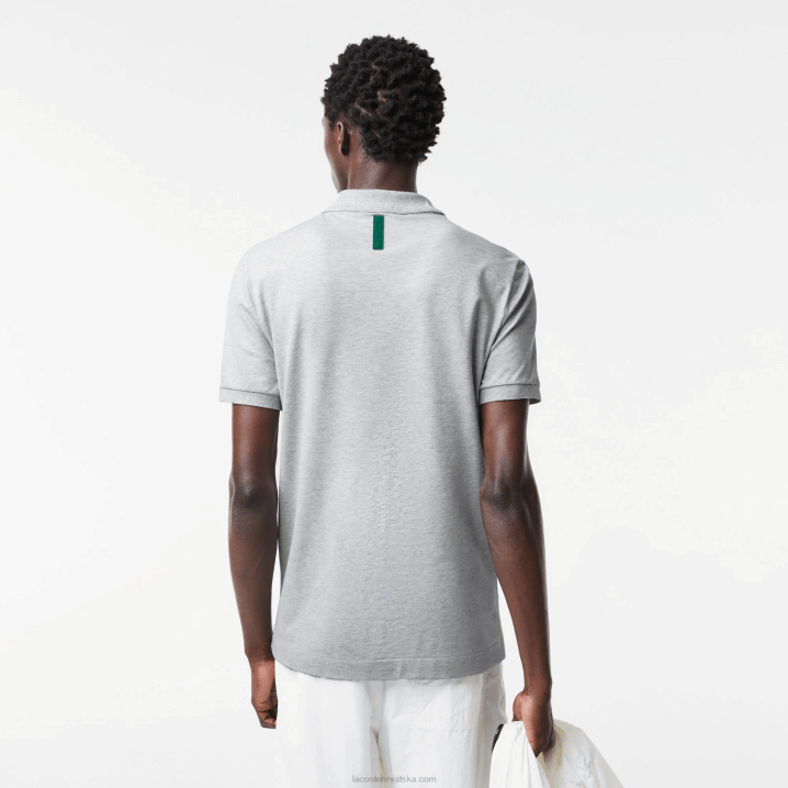 sivi chine cca 6H4B778 muškarci Lacoste brendirani slim fit rastezljivi pique polo