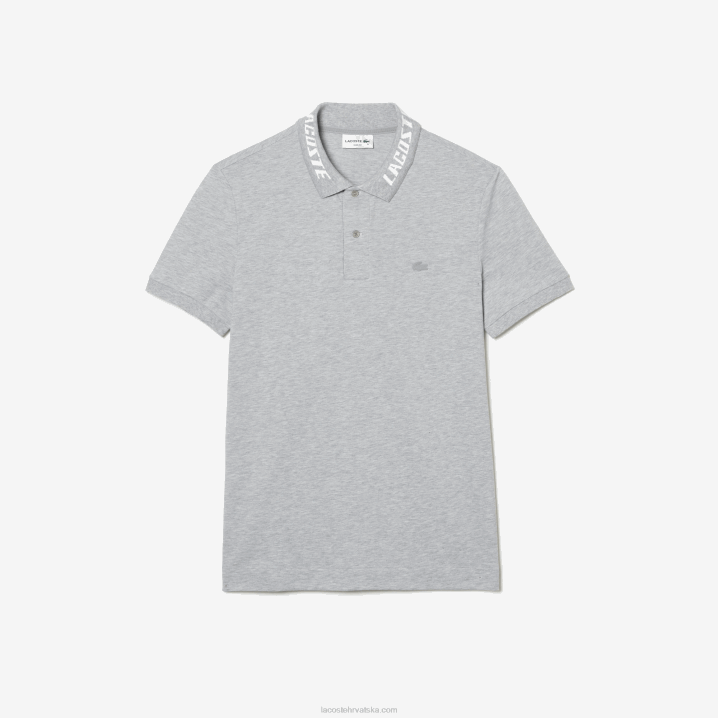 sivi chine cca 6H4B778 muškarci Lacoste brendirani slim fit rastezljivi pique polo