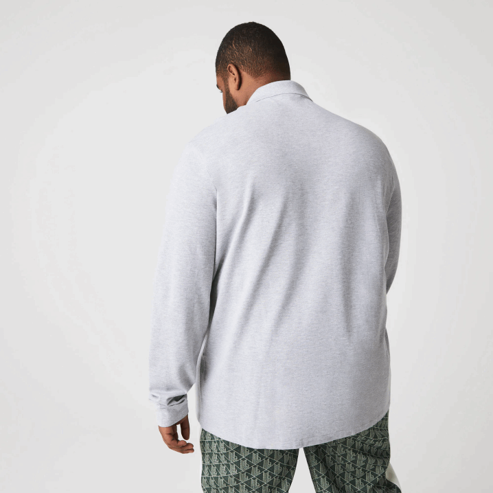 sivi chine cca 6H4B787 muškarci Lacoste original l.12.12 polo majica dugih rukava s vrijeskom