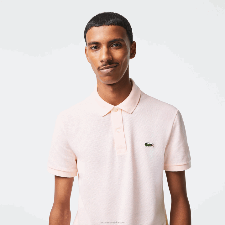 svijetlo ružičasta t03 6H4B740 muškarci Lacoste original l.12.12 slim fit polo
