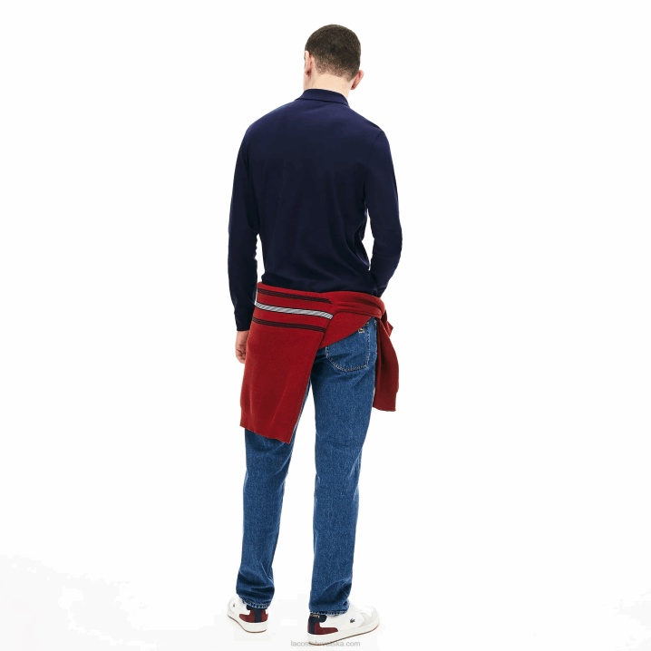 tamnoplava 166 6H4B860 muškarci Lacoste regular fit pamučna polo majica s dugim rukavima