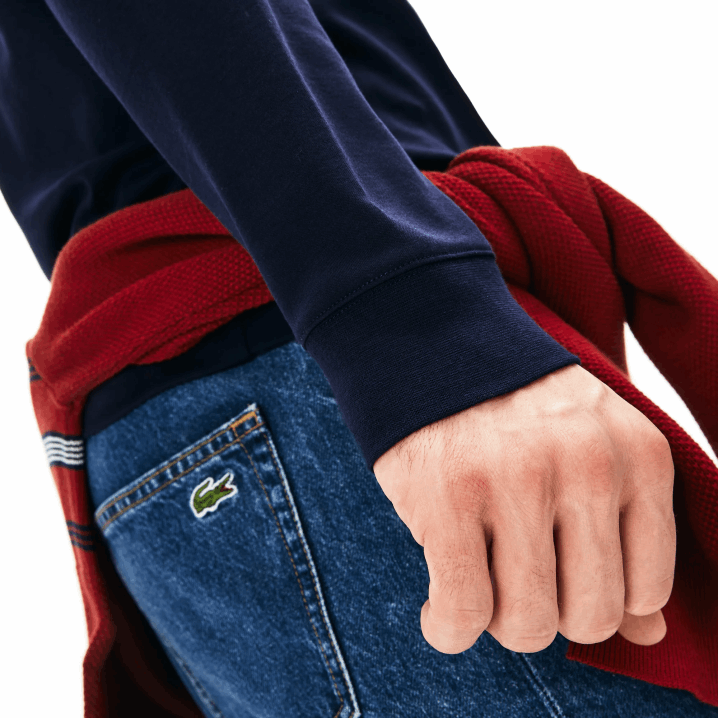 tamnoplava 166 6H4B860 muškarci Lacoste regular fit pamučna polo majica s dugim rukavima