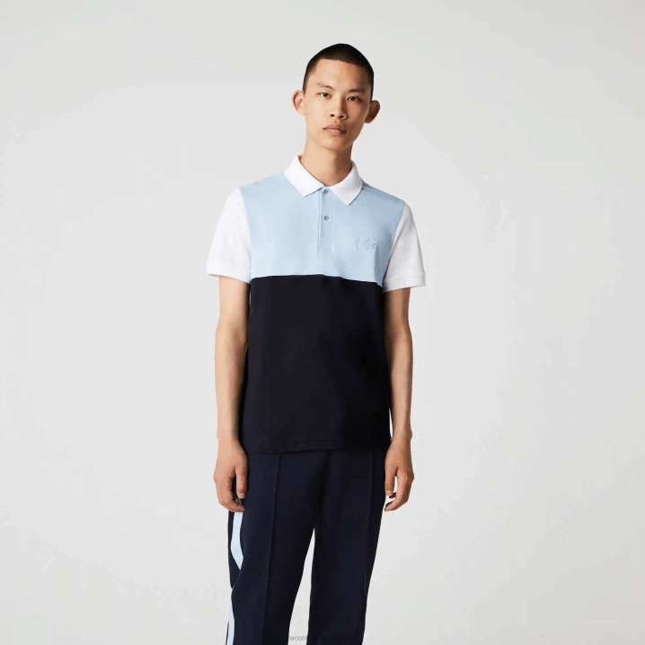 tamnoplava svijetloplava bijela tx4 6H4B867 muškarci Lacoste regular fit lagani prozračni colorblock pique polo