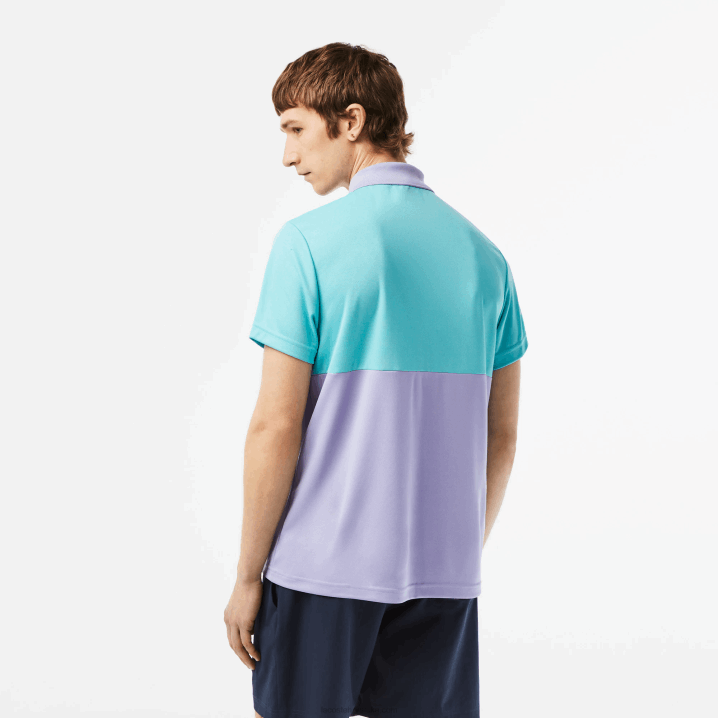 tirkizno plava ljubičasta t2i 6H4B240 muškarci Lacoste sport miami open edition stripe polo