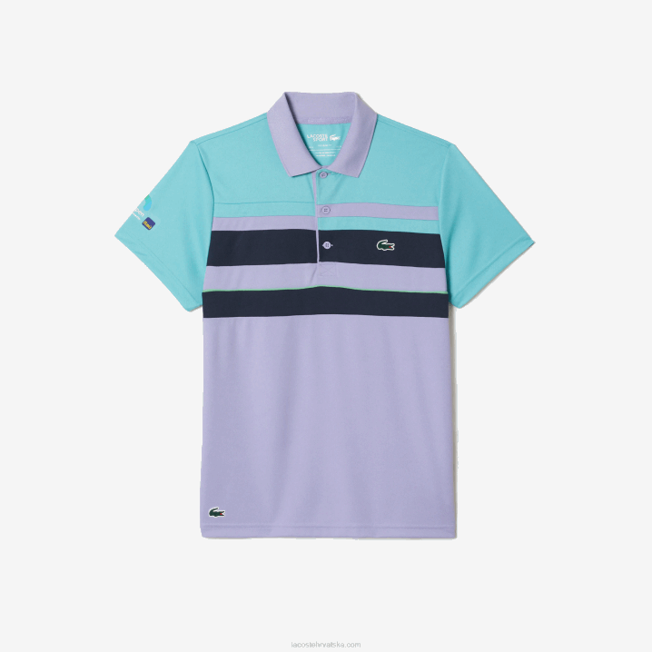 tirkizno plava ljubičasta t2i 6H4B240 muškarci Lacoste sport miami open edition stripe polo