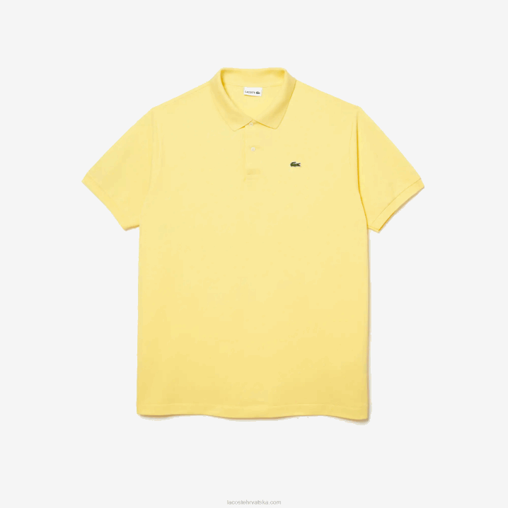 žuta 107 6H4B186 muškarci Lacoste pamuk petit pique polo - plus size - visok