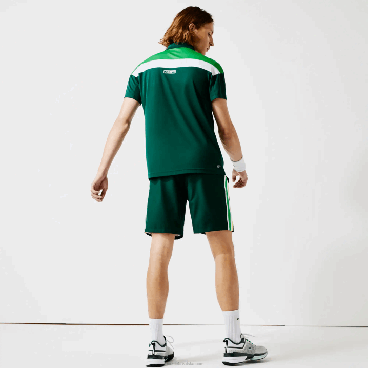 zelena crna bijela zqg 6H4B1312 muškarci Lacoste sportski termoregulirajući pique regular fit polo