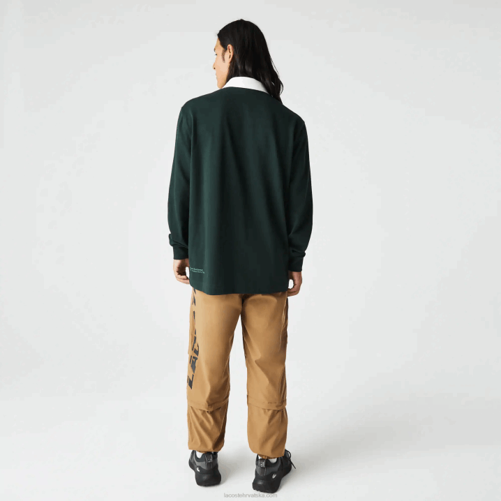 zeleni yzp 6H4B1687 muškarci Lacoste branded loose fit rugby polo