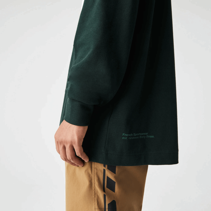 zeleni yzp 6H4B1687 muškarci Lacoste branded loose fit rugby polo