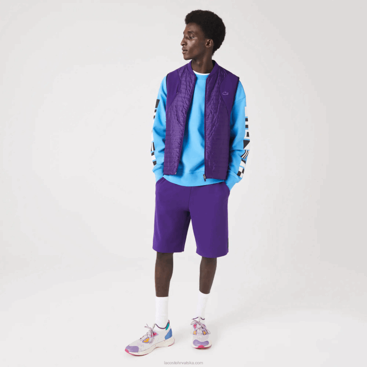ljubičasta tamnoplava se3 6H4B386 muškarci Lacoste sportski podstavljeni reverzibilni prsluk