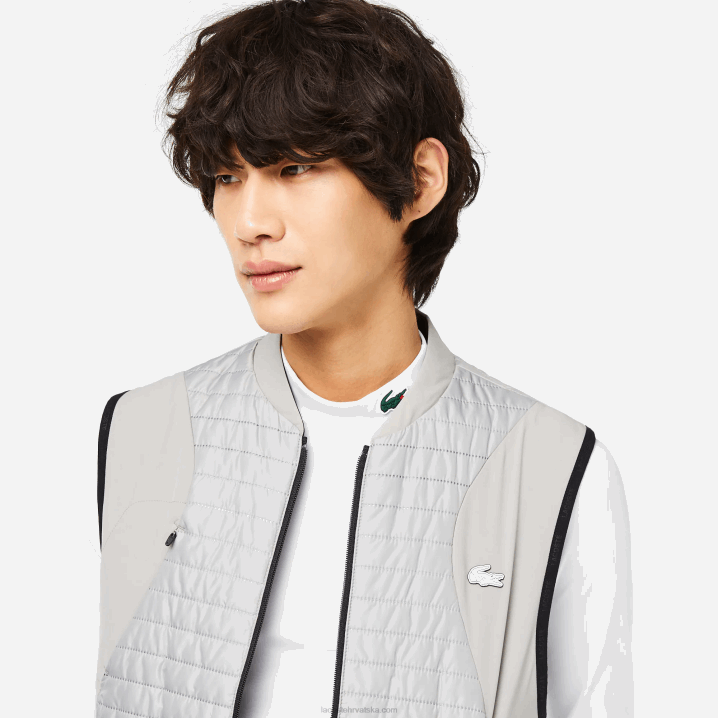 siva crna wix 6H4B384 muškarci Lacoste sportski podstavljeni reverzibilni prsluk