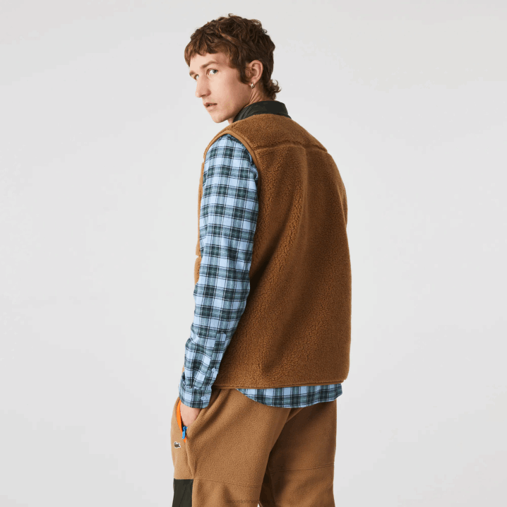 smeđa kaki zelena 89f 6H4B1262 muškarci Lacoste šerpa prsluk od flisa