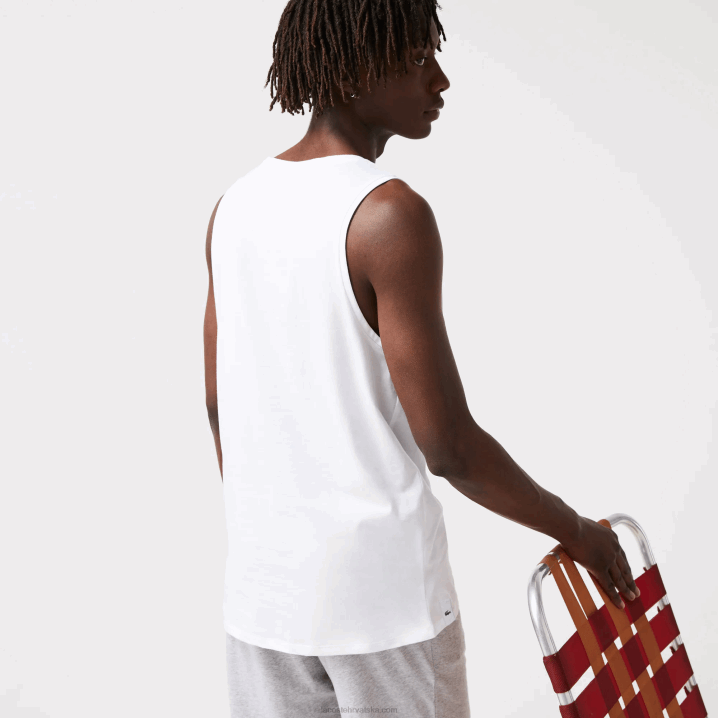 bijela 001 6H4B1360 muškarci Lacoste pamučna majica bez rukava 3 kom