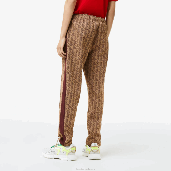 bež bordo mkj 6H4B278 muškarci Lacoste trenirke s printom monograma