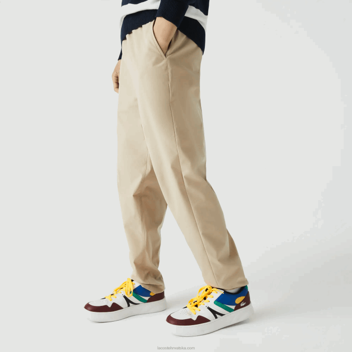 bež c5u 6H4B1118 muškarci Lacoste vodootporne hlače trenirke