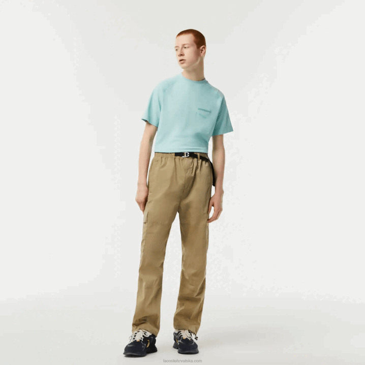 bež cb8 6H4B22 muškarci Lacoste vodootporne trenirke opuštenog kroja