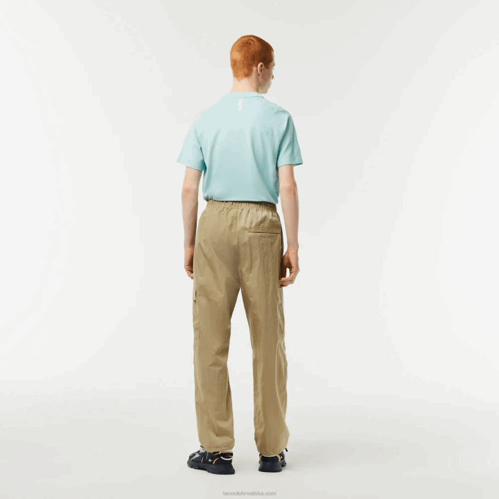 bež cb8 6H4B22 muškarci Lacoste vodootporne trenirke opuštenog kroja