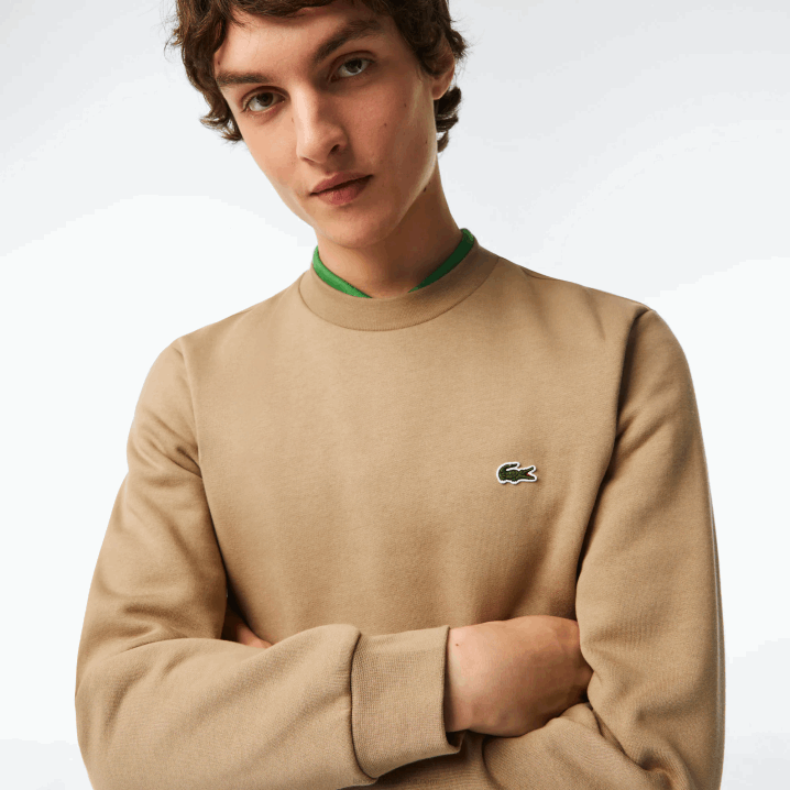 bež cb8 6H4B289 muškarci Lacoste trenirka od organskog brušenog pamuka