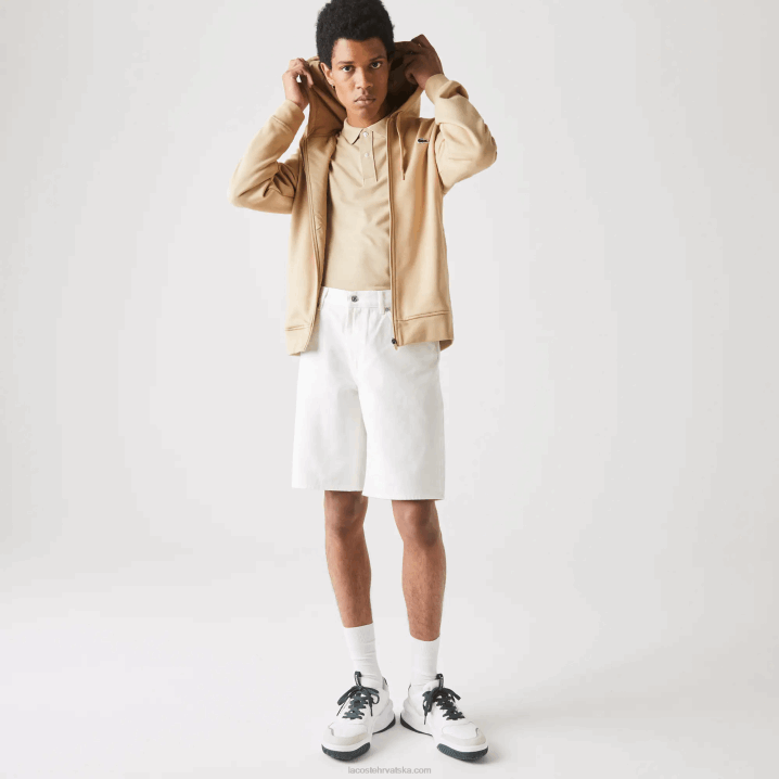 bež gp2 6H4B981 muškarci Lacoste sportska lagana majica s kapuljačom od dva materijala