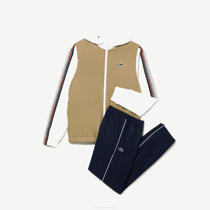bež tamnoplava bijela 8x2 6H4B342 muškarci Lacoste teniski komplet za trčanje u regularnoj formi