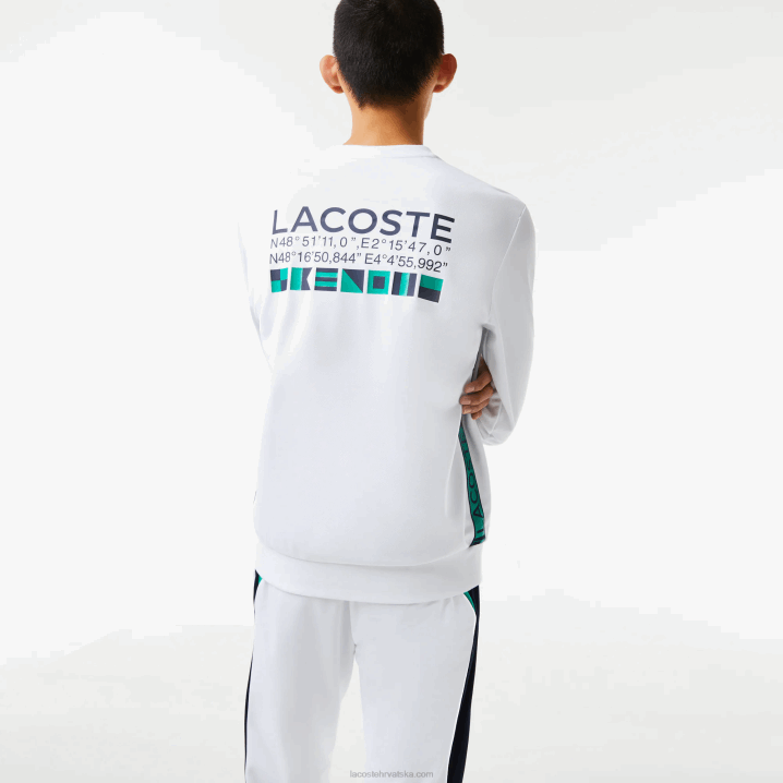bijela 001 6H4B1056 muškarci Lacoste teniska majica sa sportskim printom