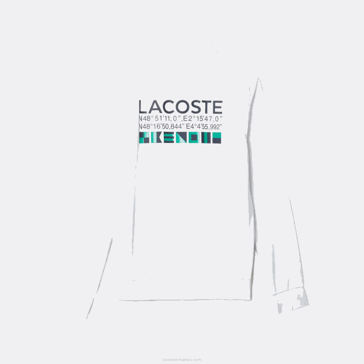 bijela 001 6H4B1056 muškarci Lacoste teniska majica sa sportskim printom
