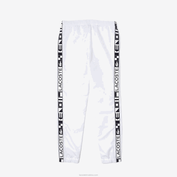 bijela 001 6H4B1088 muškarci Lacoste teniske trenirke sa sportskim bočnim otiscima