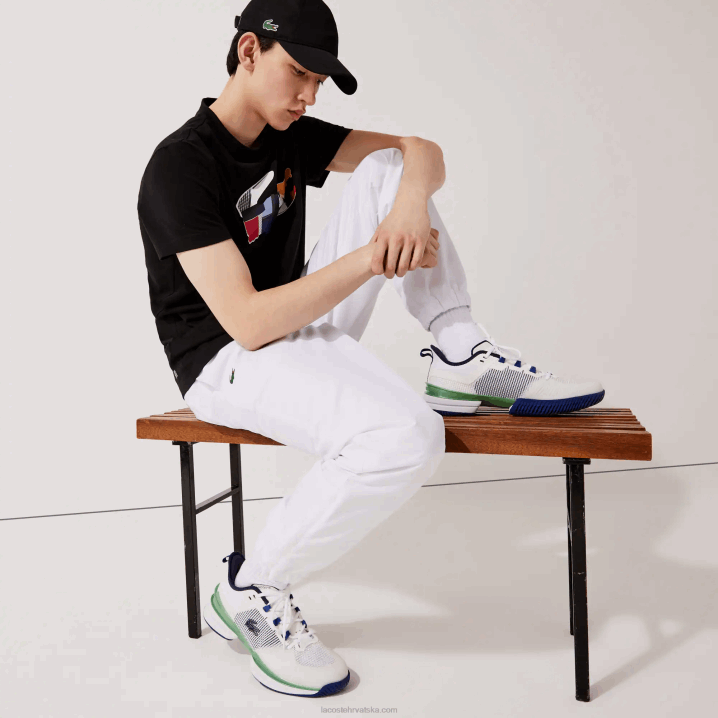 bijela 001 6H4B549 muškarci Lacoste sportske hlače trenirke od lagane tkanine