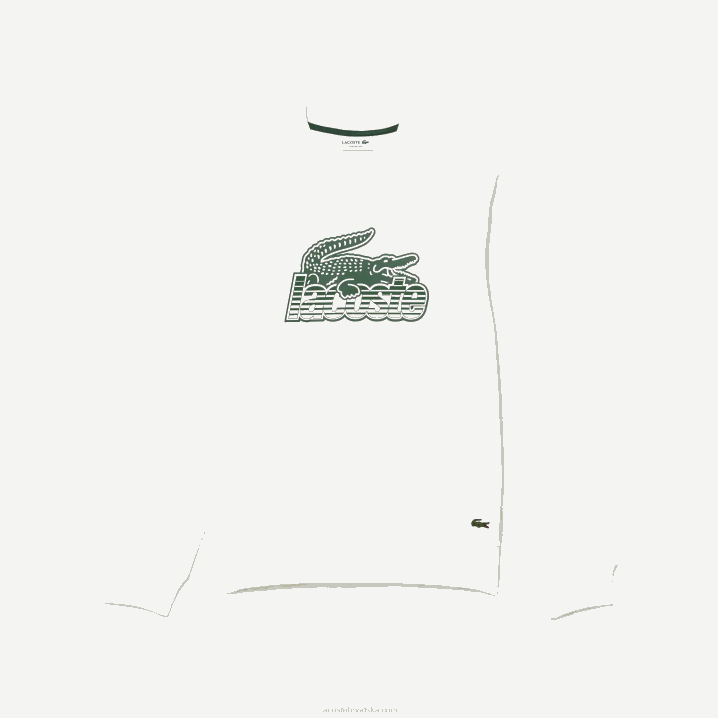 bijela 70v 6H4B302 muškarci Lacoste trenirka od nebrušenog flisa s okruglim izrezom