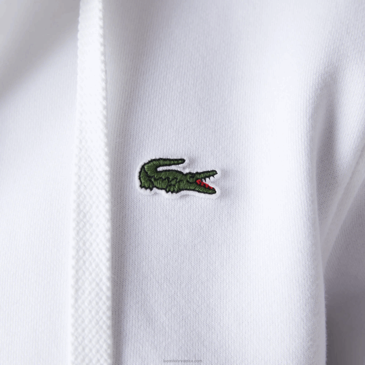 bijela 800 6H4B948 muškarci Lacoste sportska lagana majica s kapuljačom od dva materijala