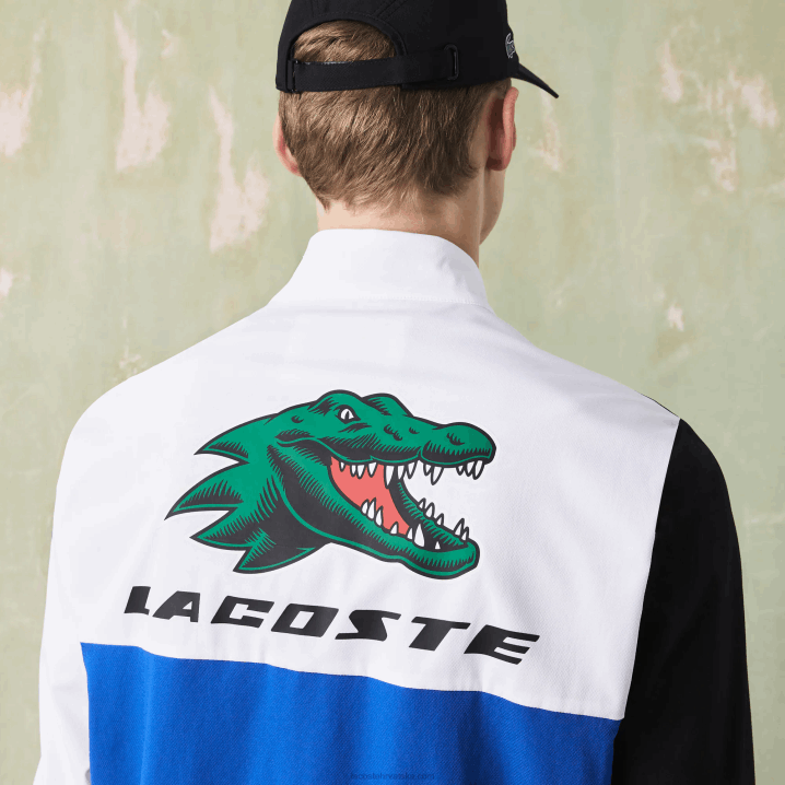 bijela crna plava žuta l74 6H4B1144 muškarci Lacoste sportska teniska trenirka s uzorkom krokodila