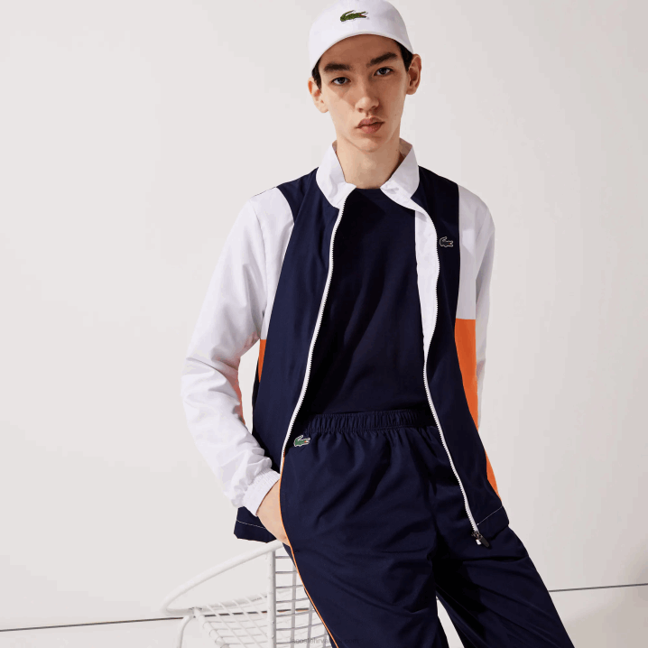 bijela narančasta tamnoplava 8ty 6H4B1156 muškarci Lacoste trenirka sportske marke colorblock
