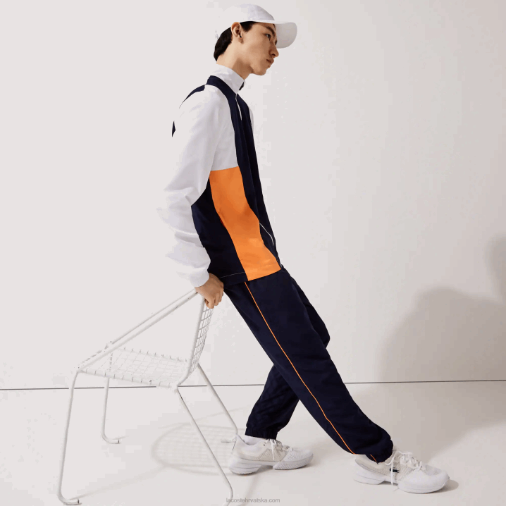 bijela narančasta tamnoplava 8ty 6H4B1156 muškarci Lacoste trenirka sportske marke colorblock