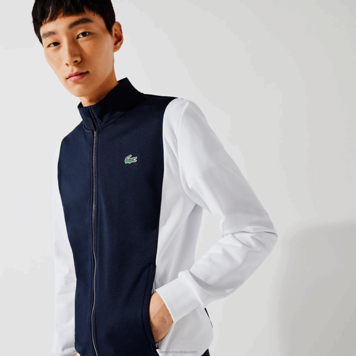 bijela tamnoplava r20 6H4B1205 muškarci Lacoste sport pique majica s patentnim zatvaračem