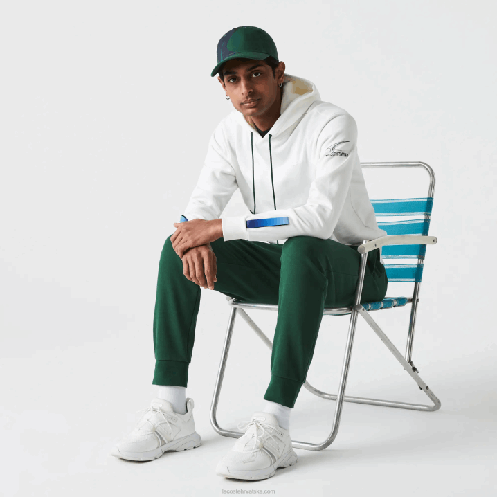 bijela tamnoplava zelena ppj 6H4B1124 muškarci Lacoste sport x theo curin majica s kapuljačom od organskog pamuka