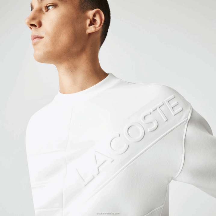 bijeli nyv 6H4B955 muškarci Lacoste široka majica s patchwork efektom