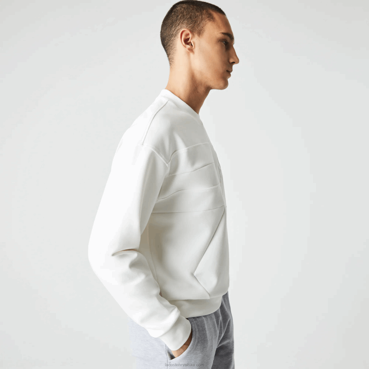 bijeli nyv 6H4B955 muškarci Lacoste široka majica s patchwork efektom