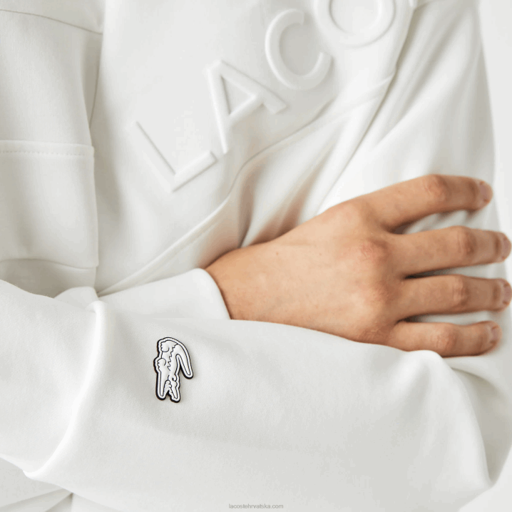 bijeli nyv 6H4B955 muškarci Lacoste široka majica s patchwork efektom