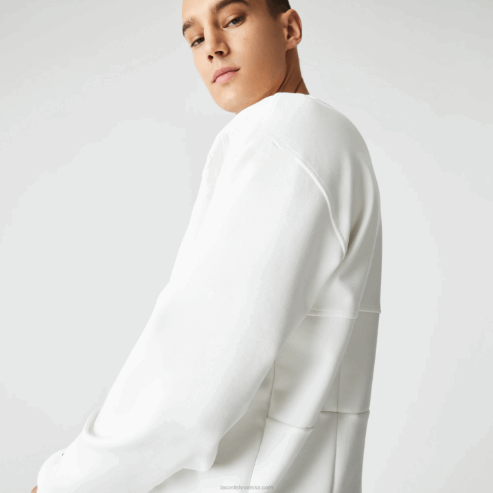 bijeli nyv 6H4B955 muškarci Lacoste široka majica s patchwork efektom