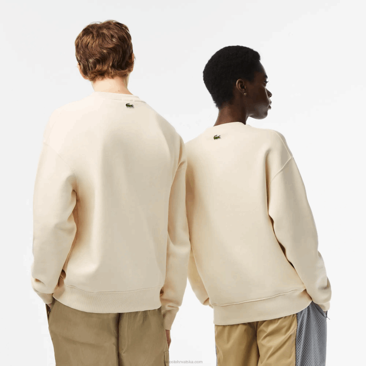 bijeli xfj 6H4B324 muškarci Lacoste slobodna majica s krokodilskom značkom