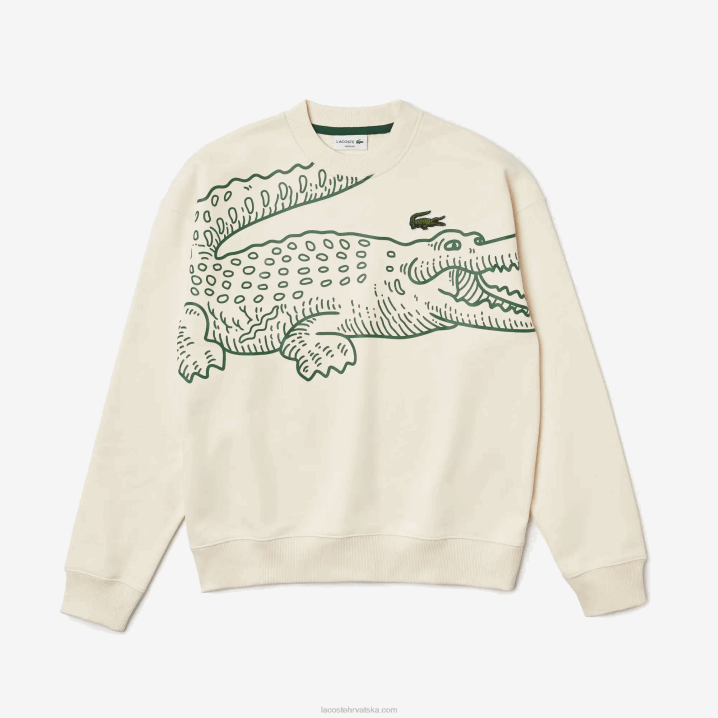 bijeli xfj 6H4B360 muškarci Lacoste široka majica s krok printom okruglog ovratnika