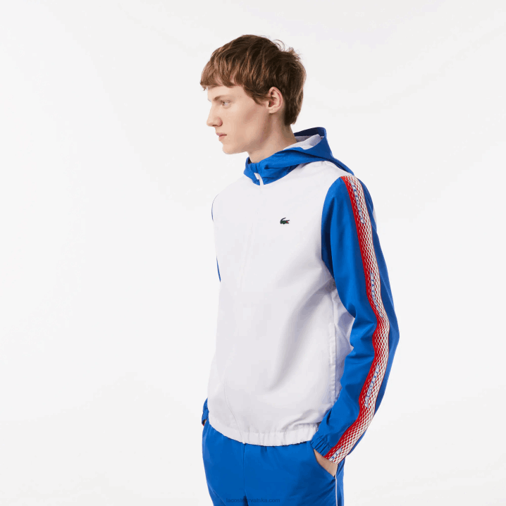 bijelo plavo bijelo wmi 6H4B341 muškarci Lacoste teniski komplet za trčanje u regularnoj formi