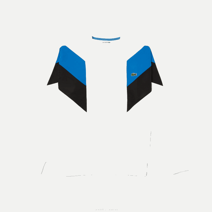 bijelo plavo crno wza 6H4B1127 muškarci Lacoste majica s pamučnim flisom s okruglim izrezom i blokovima boja