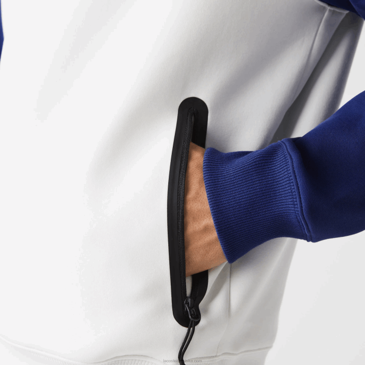 bijelo plavo eme 6H4B1190 muškarci Lacoste dvobojna trenirka s kapuljačom i kontrastnim džepovima