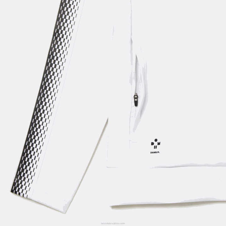 bijelo žuto wui 6H4B311 muškarci Lacoste tenis x daniil medvedev majica s patentnim zatvaračem