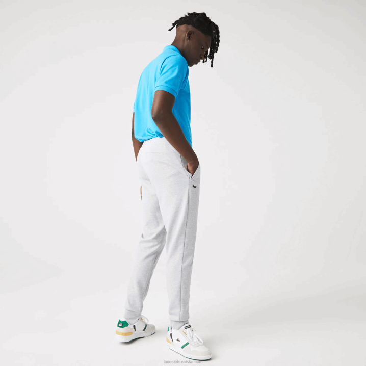 chine svijetlo siva 9ya 6H4B1020 muškarci Lacoste trenirke s mrežastim panelima